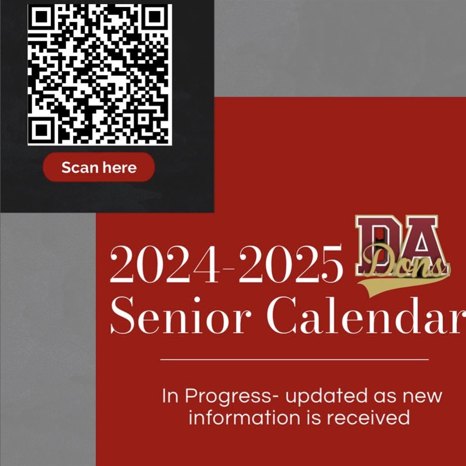 2024-2025 DAHS Senior Calendar 